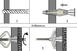 Diblu fluture de fixare rigips auto transvazare (gips-carton) Diblu fluture de fixare autofiletant autofiletante