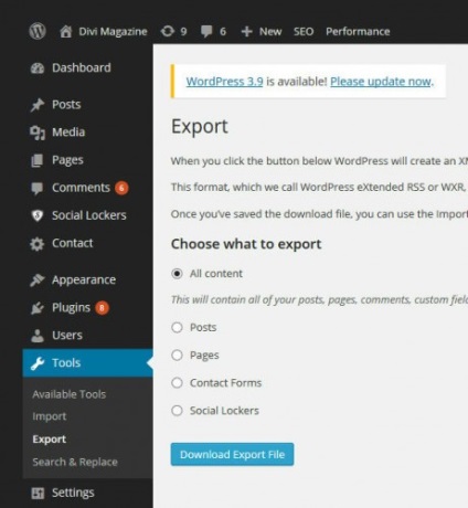 Import conținutul de la un site la altul WordPress, totul despre WordPress