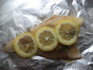 Flounder în folie (folie) Flounder în folie