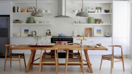Bucătărie cu rafturi deschise (52 poze) Design de bucătării top rafturi în loc de dulapuri într-un stil modern (design) Bucătărie cu rafturi deschise (52 poze) Design de bucătării top rafturi în loc de dulapuri într-un stil modern,