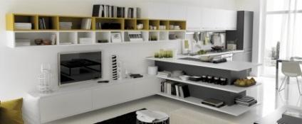 Bucătărie cu rafturi deschise (52 poze) Design de bucătării top rafturi în loc de dulapuri într-un stil modern (bucatarie) Bucătărie cu rafturi deschise (52 poze) Design de bucătării top rafturi în loc de dulapuri într-un stil modern,