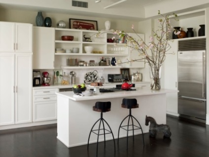 Bucătărie cu rafturi deschise (52 poze) Design de bucătării top rafturi în loc de dulapuri într-un stil modern (deschis) Bucătărie cu rafturi deschise (52 poze) Design de bucătării top rafturi în loc de dulapuri într-un stil modern,