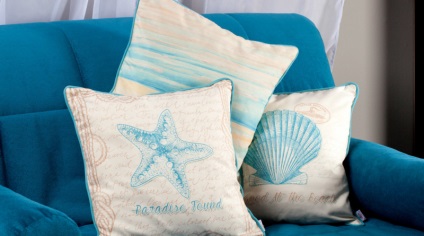 Tema marină în interior (litere decorative scoici) Tema marină în interior