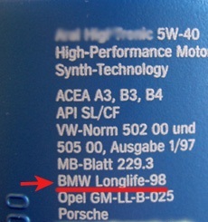 Uleiul de motor BMW (motor) Ulei de motoare BMW