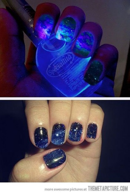 Unusual uimitoare unghiilor de design de neon cu un efect luminos (unghii) Neobișnuit uimitoare de design de neon de unghii cu efect luminos