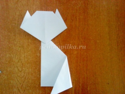 Pisica Origami pentru copii (hârtie albă) Pisica Origami pentru copii