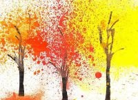 Toamnă - desene pentru copii vopsele (copii) Toamna - desenele copiilor vopsea