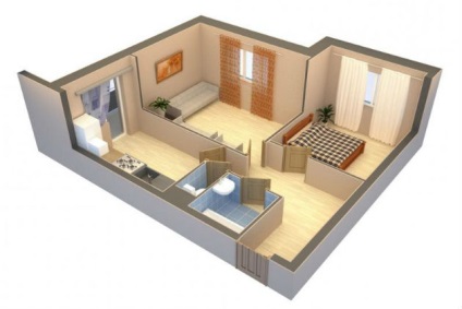 replanificare apartament (reprograma un apartament cu o cameră) Redesign plat