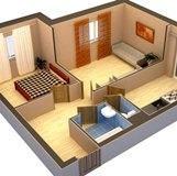 Replanificării cu două camere Hrușciov - o cărămidă, mozaicuri, planuri, proiecte, vesta (vesta) Replanificării cu două camere Hrușciov - o cărămidă, mozaicuri, planuri, proiecte, vesta