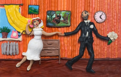 Lovirea imagini care sunt realizate din argilă (lut) picturi impresionante care sunt realizate din plastilină