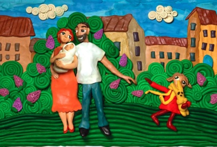 Lovirea imagini care sunt făcute din lut (care) picturi impresionante care sunt realizate din plastilină