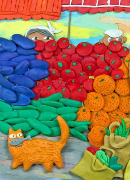 Lovirea imagini care sunt făcute din lut (care) picturi impresionante care sunt realizate din plastilină