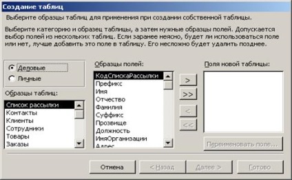 Lucrul cu baza de date (a crea modul de masă) Lucrul cu baze de date