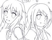 pagini anime de colorat (descărcare de colorat) colorat anime