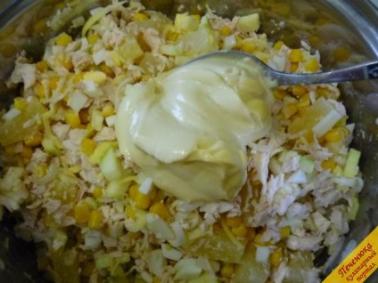 Salata - un favorit - cu ananas si mere (pas cu pas reteta cu fotografii) (reteta) Salata - un favorit - cu ananas si mere (pas cu pas reteta cu fotografii)