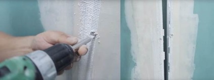 Tencuieli gips-carton sub video tapet (ascunde articulații coli) Tincuire gips carton sub tapet film