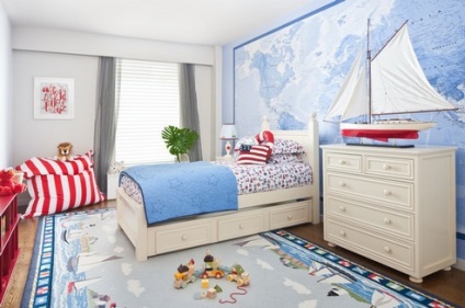 Dormitor într-un stil maritim, de design dormitor (Design dormitor în stil marin) Dormitor într-un stil maritim, design-dormitor