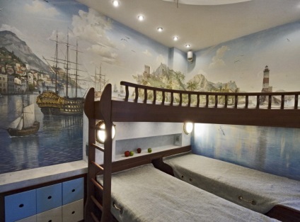 Dormitor în stil marin - fotografii și nterera (dormitor într-un stil nautic fotografii de interior) Dormitor în stil marin - fotografii și nterera