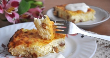 Curd alăptarea și acru dacă caș caserola (sân) Branza de vaci cu smântână și alăptare dacă caș copt budinca