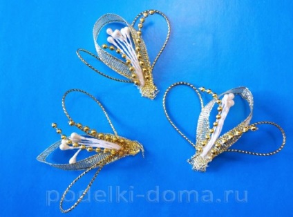 Ornamente pentru pahare și sticle la o nunta in kanzashi arta, o cutie de idei și ateliere (tehnica) Ornamente pentru pahare și sticle la o nunta in kanzashi arta, o cutie de idei și ateliere