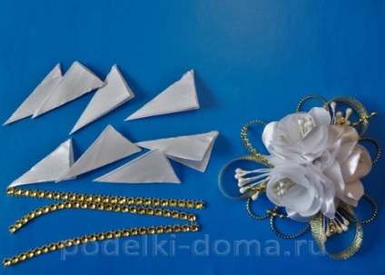 Ornamente pentru pahare și sticle la o nunta in kanzashi arta, o cutie de idei și ateliere de lucru (pahare de vin) Ornamente pentru pahare și sticle la o nunta in kanzashi arta, o cutie de idei și ateliere