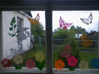 decorare fereastră în vara (pentru profesori) decorare fereastră de vară