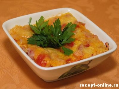 Șuncă și ouă, roșii și ardei (ouă) Omletă cu șuncă, roșii și ardei grași