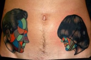 tatuaje de sex masculin și feminin pe stomac o importanță deosebită, de îngrijire, 100 de fotografii