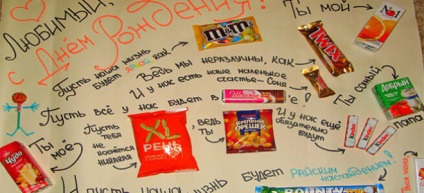 Плакат с бонбони за рождения ден