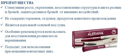 Alerana pentru gene și sprâncene comentarii, compoziția, instrucțiunile de utilizare și contraindicații pozele (alerana pentru gene si sprancene) Alerana pentru gene și sprâncene comentarii, compoziția, instrucțiuni de utilizare și contraindicații fotografie
