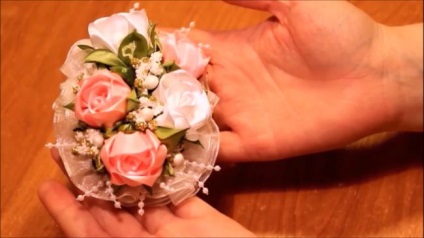 trandafiri de ceai kanzashi de benzi (panglici) trandafiri ceai kanzashi panglici