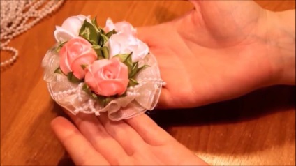 trandafiri de ceai kanzashi de benzi (panglici) trandafiri ceai kanzashi panglici