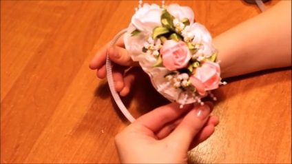 trandafiri de ceai kanzashi de benzi (panglici) trandafiri ceai kanzashi panglici