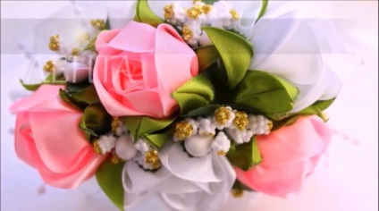 trandafiri de ceai kanzashi de benzi (panglici) trandafiri ceai kanzashi panglici