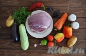 tocană de carne de vită cu vinete și tomate - pregătirea pas cu pas, cu fotografii