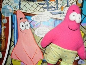 Jucărie lână de desene animate SpongeBob, Patrick (Hand Made) Jucărie lână de desene animate SpongeBob, Patrick