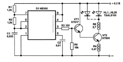 IR iluminare cu mâinile lor, circuit de amatori