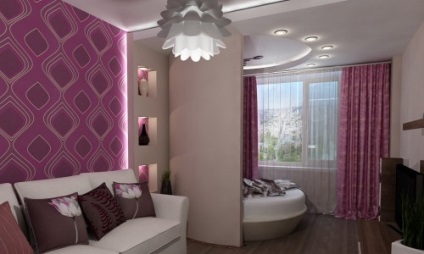 Interior combinație living-dormitor (care este util să se știe) Interior combinație living-dormitor