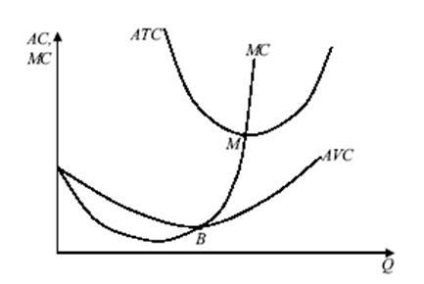Costurile economice și contabile (curba corespunde volumului de eliberare) Costurile contabile și economice
