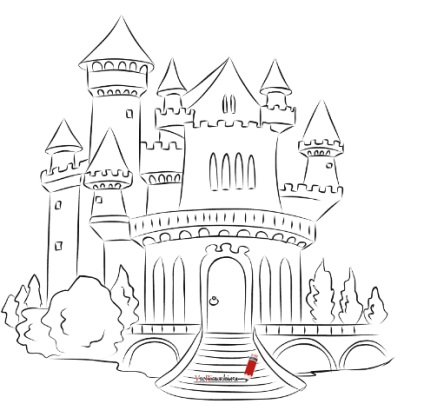 Cum de a desena un castel creion în etape (pas cu pas) Cum de a desena un castel creion în etape