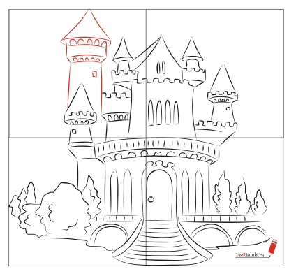Cum de a desena un castel creion în etape (a învăța cum să atragă un castel) Cum de a desena un castel creion în etape