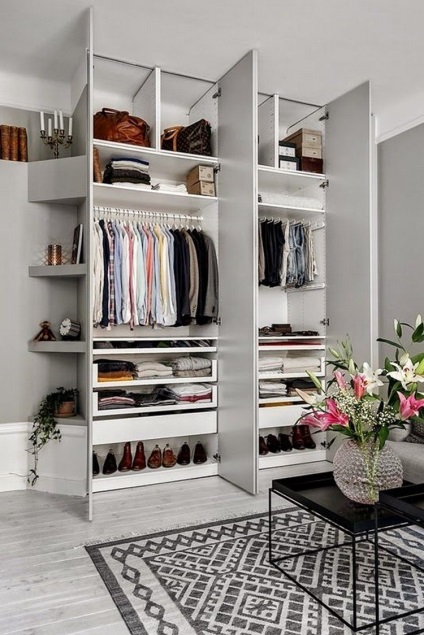 Cum de a aranja un dressing interior - 67 fotografii (spațiul din interiorul dulapului) Cum de a aranja un dressing interior - 67 fotografii
