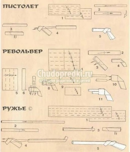 Cum sa faci un pistol de hârtie (pistol pentru a face hârtie) Cum sa faci un pistol de hârtie