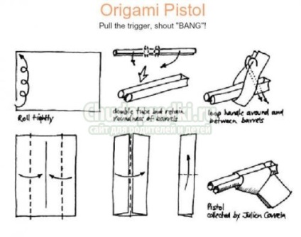 Cum sa faci un pistol de hârtie (pistol pentru a face hârtie) Cum sa faci un pistol de hârtie