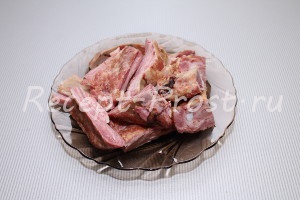 coaste afumat cu cartofi în cuptor, cu fotografii farfuriile petsepty (afumat) coaste de porc afumată cu cartofi în cuptor, cu fotografie feluri de mâncare petsepty