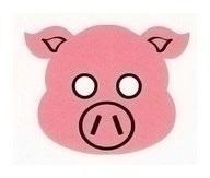 Masti purcei cu mâinile lor din hârtie - porc masca șablon - cap de porc pe o hârtie de descărcare (masca) Masti purcei cu mâinile lor din hârtie - porc masca șablon - cap de porc pe o hârtie de descărcare