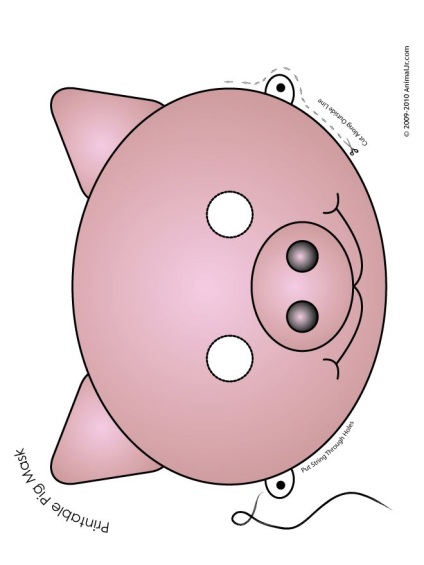 Masti purcei cu mâinile lor din hârtie - de porc model de masca - cap de porc pe o hârtie de descărcare (data supuse obligatoriu) Masti purcei cu mâinile lor din hârtie - porc masca șablon - cap de porc pe o hârtie de descărcare