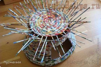 O clasă de master în țesut casa de ziar pentru o pisica cu propriile sale mâini (ziare) pe țesut de la ziare de master-class acasă pentru pisica cu propriile sale mâini