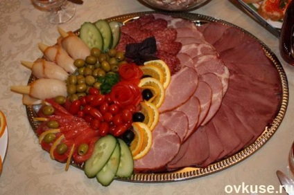 Tăierea pe masa festivă (carne, brânză) - rețete simple (de masă) Tăierea pe masa festivă (carne, brânză) - rețete simple,