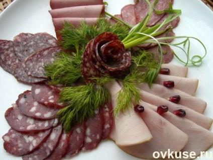 Tăierea pe masa festivă (carne, brânză) - rețete simple (de masă) Tăierea pe masa festivă (carne, brânză) - rețete simple,